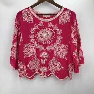 Solitaire Fuchsia Floral Lace Blouse